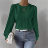 Elevelle™ - Elegant Plisserad Blus med Långa Ärmar