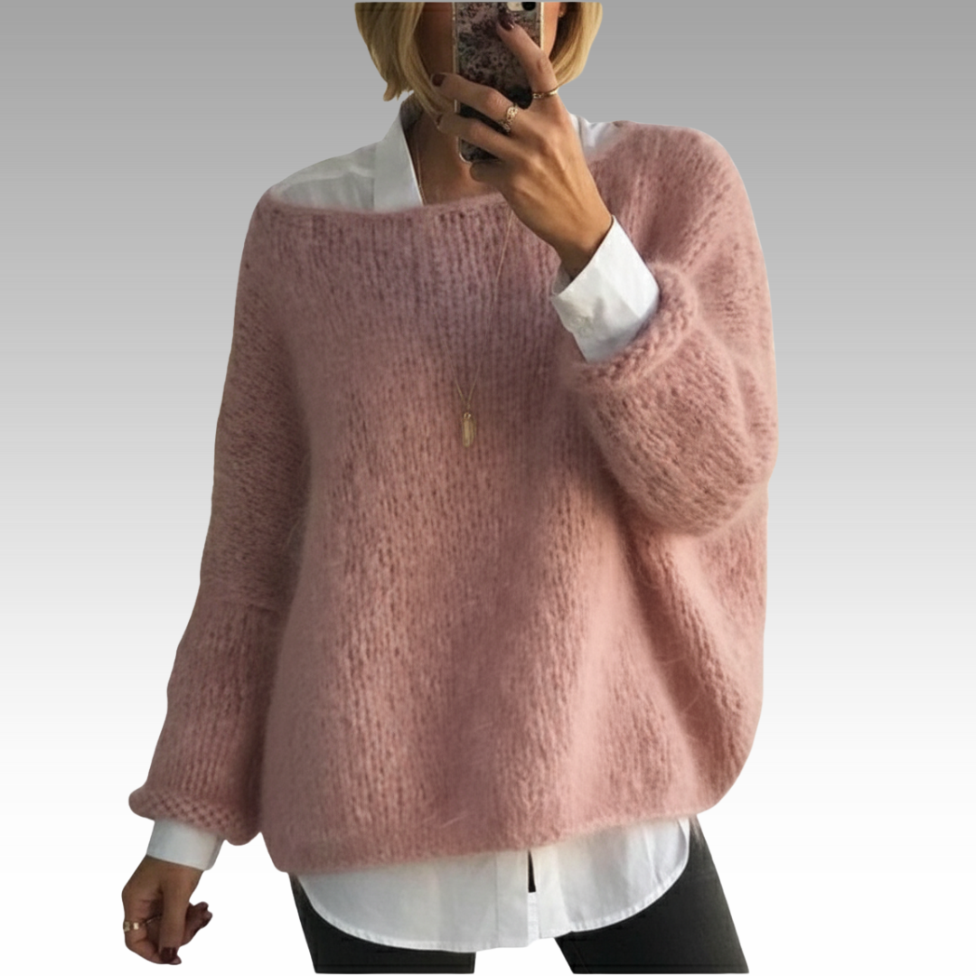 Sofira™ - Tidlös Stickad Tröja med Mjuk Look