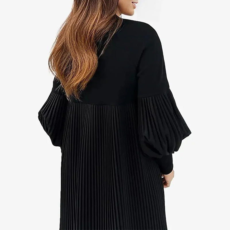Avelyn™ - Elegant Plisserad Klänning med Lykthylsor för Damer