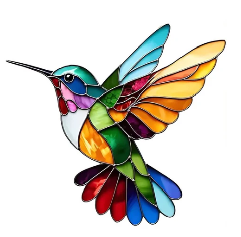 Åke™ - Flerfärgat Allergivänligt Rostfritt Stål  Kolibri-halsband