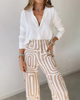 Saskia™ - Elegant Modern Blus och Vida Byxor 2-Delat Set + GRATIS Bälte