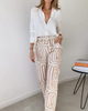Saskia™ - Elegant Modern Blus och Vida Byxor 2-Delat Set + GRATIS Bälte