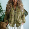 Ebba™ - Elegant Blus med Bladtryck